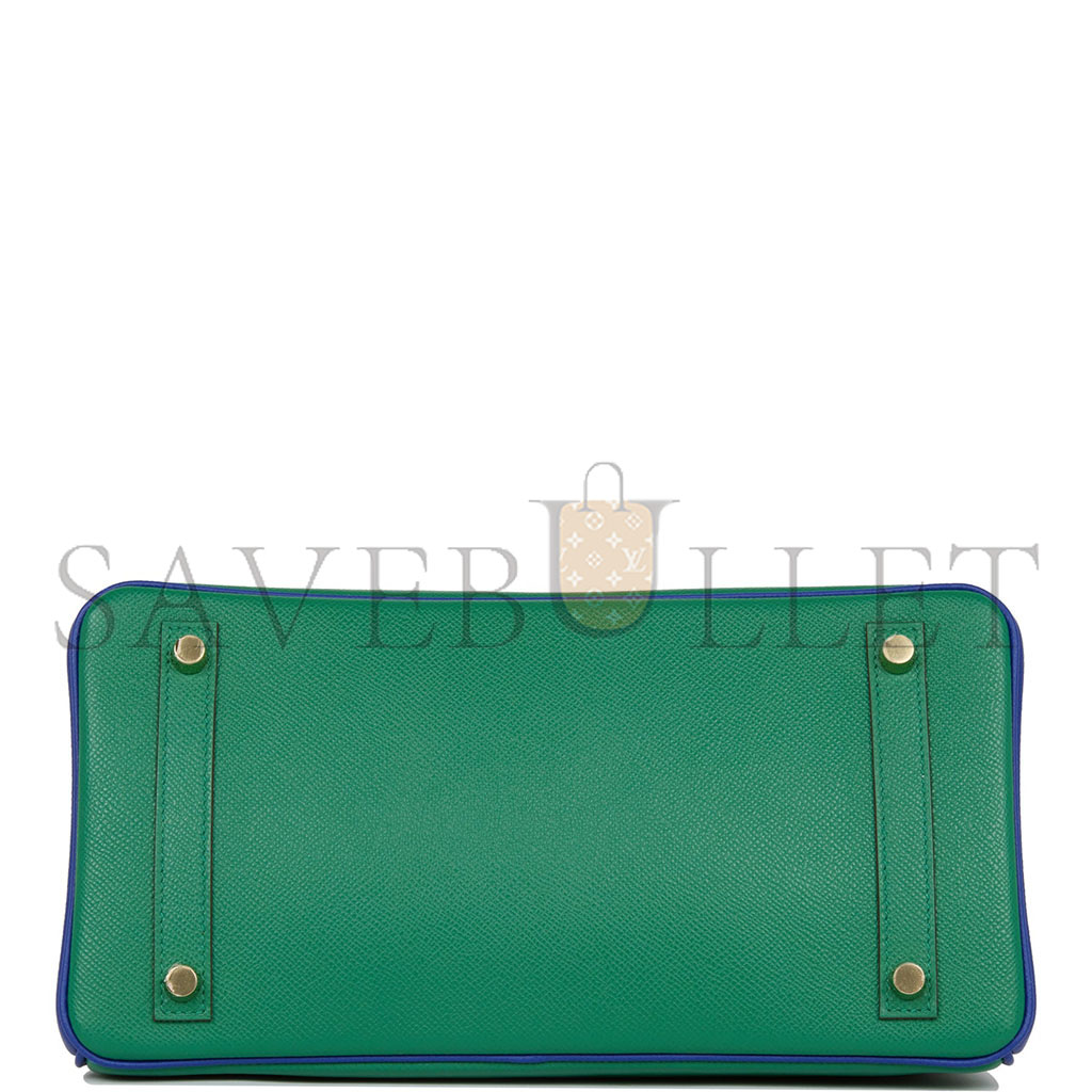 HERMÈS MASTER BIRKIN 35 EPSOM MALACHITE GREEN AND AQUA BLUE BAG H028368CK6Z (25*20*13cm)